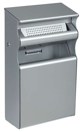 Image de CENDRIER CORBEILLE MURAL 2L/15L + SERRURE GRIS METAL KOPA