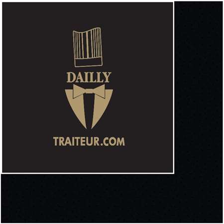 SERVIETTE PERSO DAILLY TRAITEUR 20X20 ÉBÈNE/OR OUATEx4000