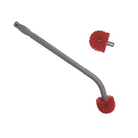 Image de BROSSE WC GRIS MANCHE ERGO + BROSSE DE RECHANGE ROUGE