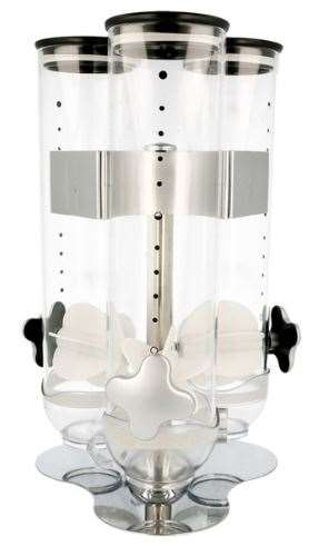 DISTRIBUTEUR DE CÉRÉALES TRIPLE 20x20x45 CM TRANSPARENT ACRY