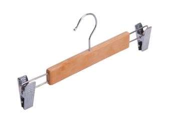 CINTRE PANTALONS AVEC PINCES 28CM NATUREL BOIS- PAR 48