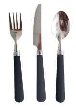 KIT COUVERTS NOIR INOX - Colis de 200