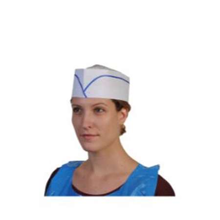 Image de CALOT BLANC LISERÉ BLEU PAPIER T.U - BOÎTE DE 100