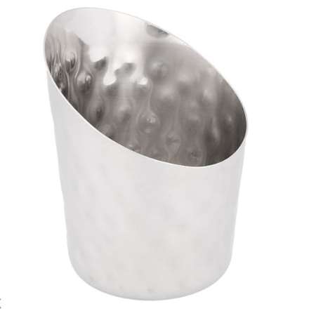 Image de MINI GOBELET À FRITES MARTELÉ Ø 8,5x8,5 CM INOX PAR 12