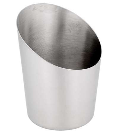 Image de MINI GOBELET À FRITES LISSE Ø 8,5x8,5 CM ARGENTE INOX
