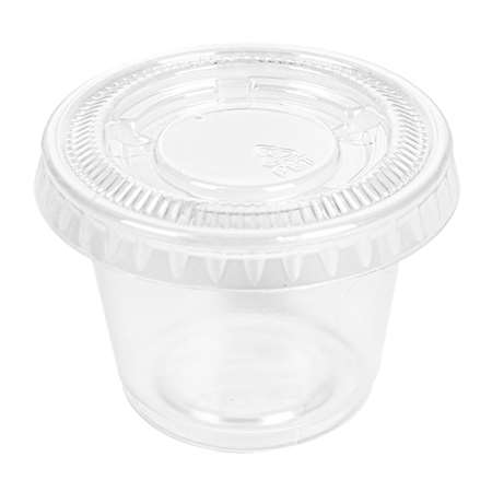 Image de POT A SAUCE + COUVERCLES Ø 4,5 CM TRANSPARENT PP - PAR 50