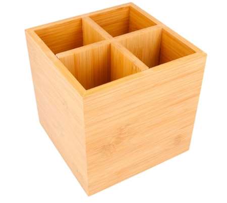 POT A COUVERTS 15x15x15 CM NATUREL BAMBOU