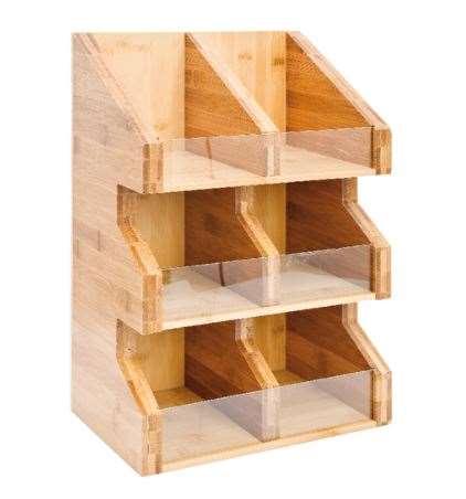 DISTRIBUTEUR CONDIMENTS 28x18x40 CM NATUREL BAMBOU