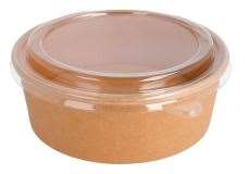 SALADIER + COUVERCLE PET Ø 18,5/16x6,5 CM NATUREL KRAF