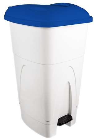 Image de POUBELLE A PEDALE 110L BLANC + COUVERCLE BLEU GIGA