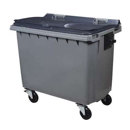 Image de CONTENEUR 660L GRIS/GRIS 4 ROUES