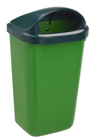 Image de POUBELLE MURALE 50L VERT + COUVERCLE VERT XERIOS