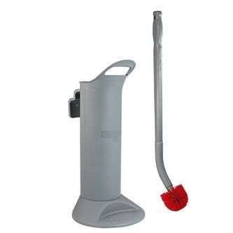 Image de COMBINÉ WC GRIS MANCHE ERGO + 2 BROSSES ROUGES