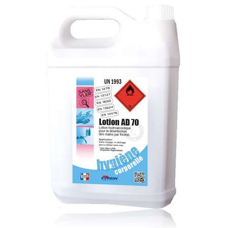 Image de LOTION HYDRO AD70 5L - Désinfection mains surfaces sans rinç