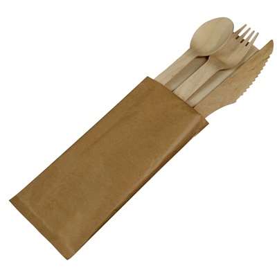Image de SACHET COUVERTS EN BOIS (4/1) - colis de 250