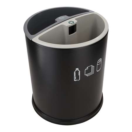 Image de CORBEILLE TRI SELECTIF 10L NOIR/GRIS
