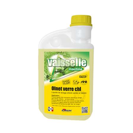 Image de OLNET VERRE CHL 1L DOS - Liquide de lavage chloré verres