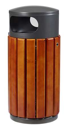 Image de POUBELLE A POSER 40 L BOIS/GRIS MANGANESE + SERRURE ZENO