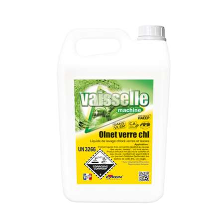 Image de OLNET VERRE CHL 5L - Liquide de lavage chloré verres