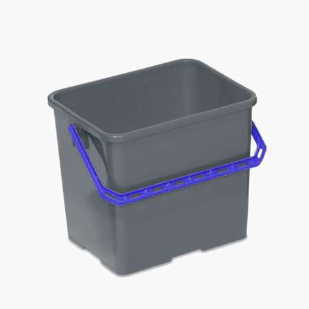 Image de SEAU DE CHARIOT 6L RECTANGLE GRIS ANSE BLEUE IDEA TOP