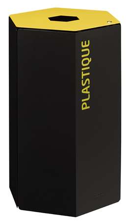 Image de POUBELLE TRI SELECTIF 50L + SERRURE JAUNE HEXATRI