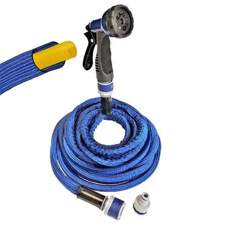 Image de TUYAU ARROSAGE EXTENSIBLE 25m + RACCORD + PISTOLET