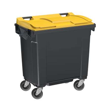 Image de CONTENEUR 770L GRIS/JAUNE 4 ROUES