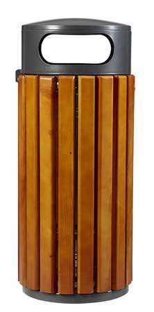 Image de POUBELLE A POSER 60 L BOIS/GRIS MANGANESE + SERRURE ZENO