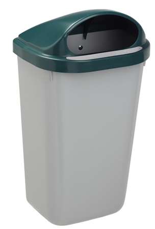 Image de POUBELLE MURALE 50L GRIS + COUVERCLE VERT XERIOS