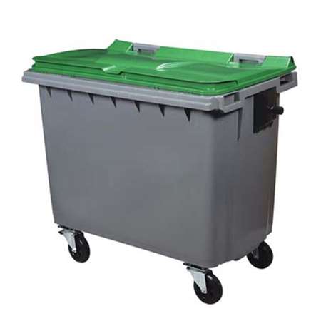 Image de CONTENEUR 660L GRIS/VERT 4 ROUES