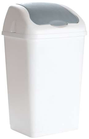 Image de POUBELLE COUVERCLE BASCULANT 35L BLANC/GRIS ALTHEA