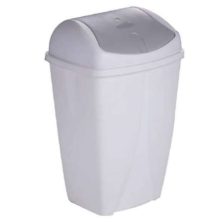 Image de POUBELLE COUVERCLE BASCULANT 50L BLANC/GRIS SWING