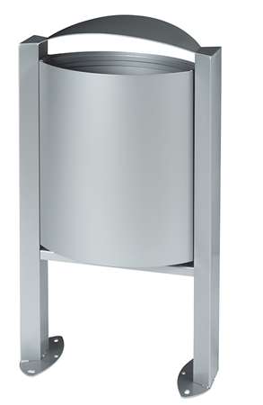 Image de POUBELLE SUR PIEDS 40L GRIS METAL ARKEA