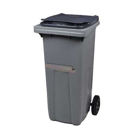 Image de CONTENEUR 240L + BARRE VENTRALE GRIS/GRIS 2 ROUES