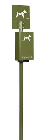 Image de BORNE DE PROPRETÉ CANINE + POTEAU PQT VERT OLIVE HYGECA