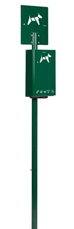 Image de BORNE DE PROPRETÉ CANINE + POTEAU PQT VERT MOUSSE HYGECA