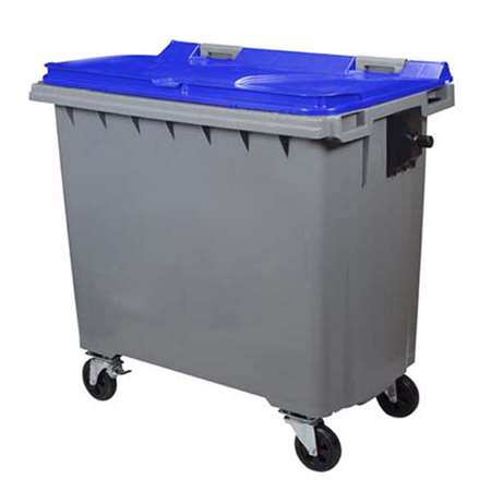 Image de CONTENEUR 770L GRIS/BLEU 4 ROUES KOROK