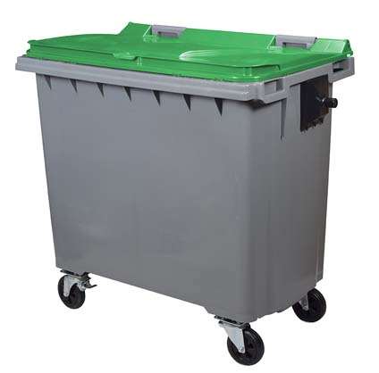 Image de CONTENEUR 770L GRIS/VERT 4 ROUES
