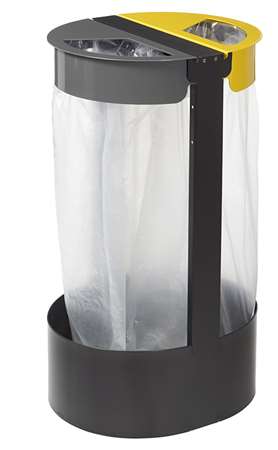 Image de COLLECTEUR A POSER DOUBLE 2x75L GRIS/JAUNE CITWIN