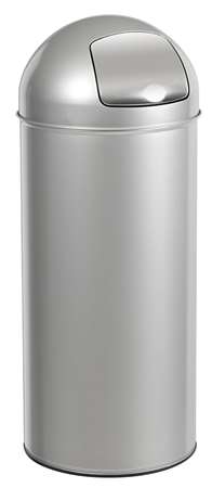 Image de POUBELLE A TRAPPE 45L GRIS METAL PUSH