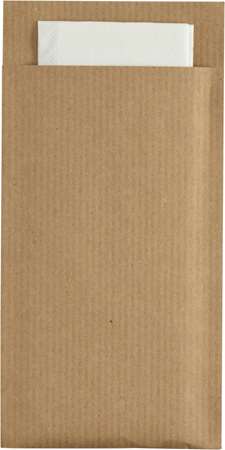 POCHETTE COUVERT KRAFT+SERV BLANC CÉLI-OUATE 38X38 PAR 240